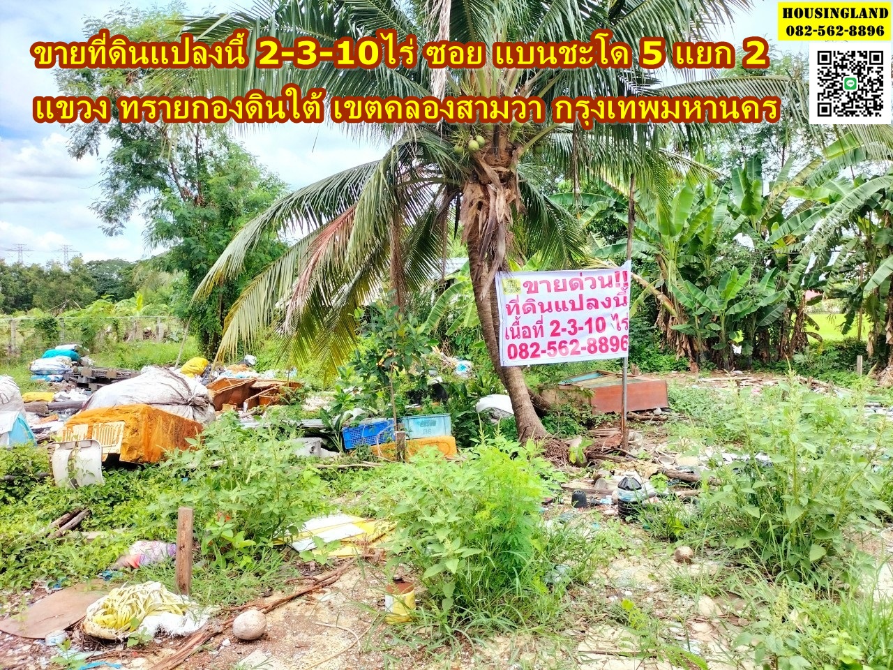 ขายที่ดินแปลงนี้ เนื้อที่ 2-3-10 ไร่ ซอย แบนชะโด 5 แยก 2  แขวง ทรายกองดินใต้ เขตคลองสามวา กรุงเทพมหานคร   